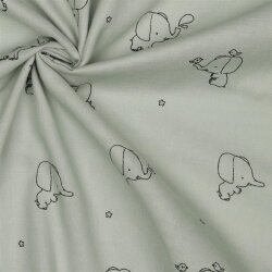 SOFT FLAT mousseline doux ELEPHANT - gris clair