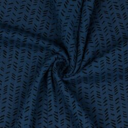 Mousseline strepen - denim blauw