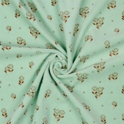 Nickistoff kleine Blumen - mint