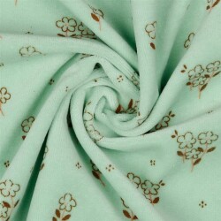 Nickistoff kleine Blumen - mint