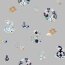 Canvas Digital maritime à fleurs - gris clair