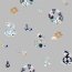 Canvas Digital maritime à fleurs - gris clair