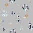 Lienzo digital marítimo zarcillos florales - gris claro