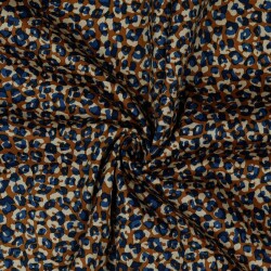 Satin de coton STRETCH ANIMAL - rouille légère
