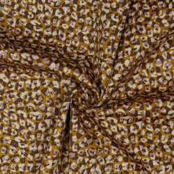 Satin de coton STRETCH ANIMAL - brun clair
