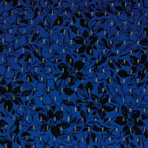 Viscose lurex flowers - cobalt blue