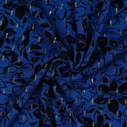 Viscose lurex flowers - cobalt blue