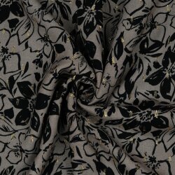 Viscose-Lurex Flowers - taupe
