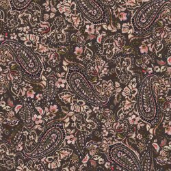 Jersey viscose Digital Paisley - marron