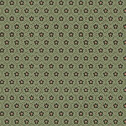 Cotton poplin flowers in diamonds - moss green