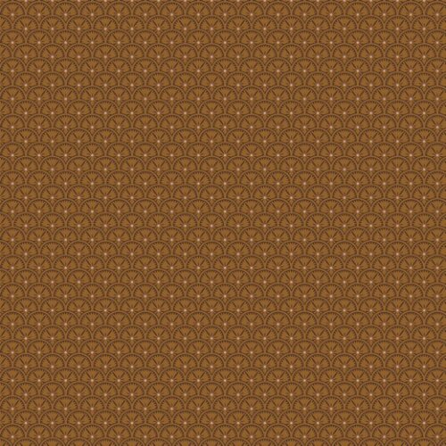 Cotton poplin graphic circles - fawn brown