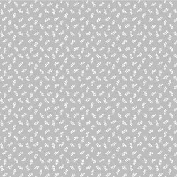 Popeline de coton petites feuilles - gris clair