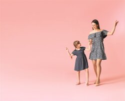 Popeline de coton petites feuilles - gris clair