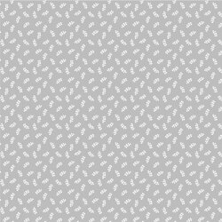 Popeline de coton petites feuilles - gris clair