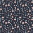 Cotton poplin digital flowers - dark blue