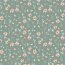 Popeline de coton Digital fleurs - menthe foncée