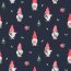 Cotton poplin digital Christmas gnome - dark blue