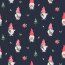Cotton poplin digital Christmas gnome - dark blue