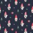 Cotton poplin digital Christmas gnome - dark blue