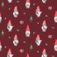 Cotton poplin digital Christmas gnome - wine red