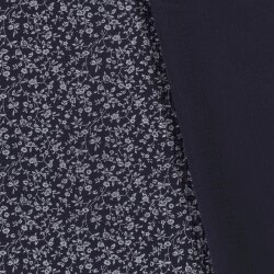 Piccoli rami di fiori di mussola - blu scuro