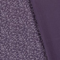 Muslin small flower branches - purple