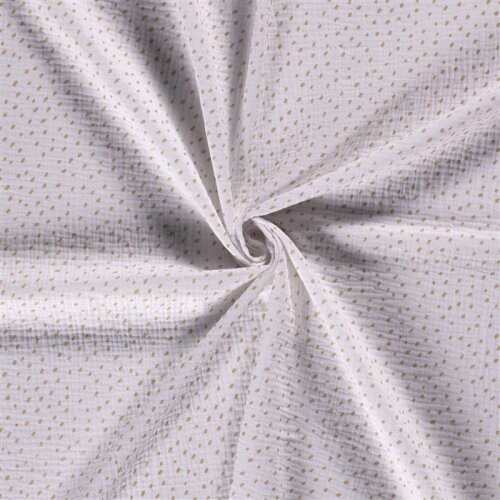 Muslin small polka dots - white