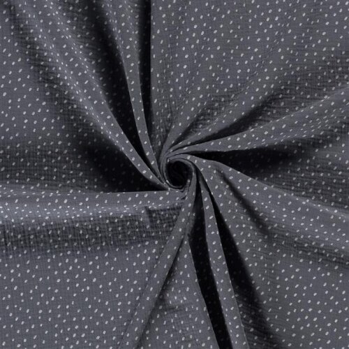 Muslin small polka dots - indigo