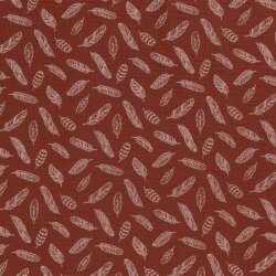 Muslin feathers - brick red