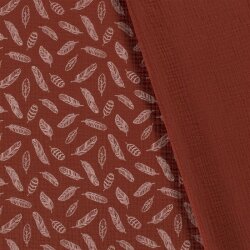 Muslin feathers - brick red