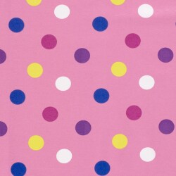 French-Terry grosse bunte Punkte - hellpink
