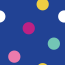 French terry colorful dots blue