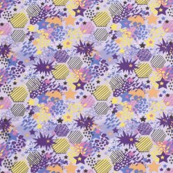 French terry wild honeycombs and star lilac