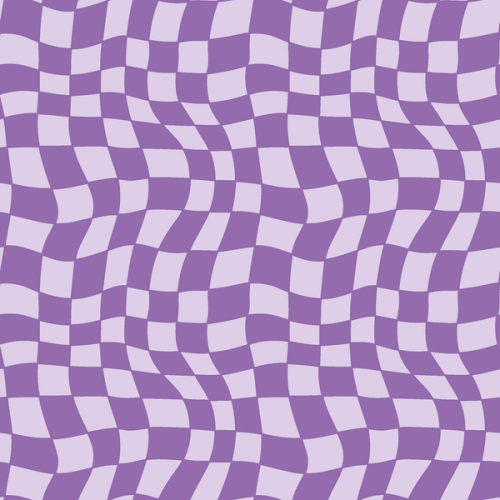 Cotton jersey distorted check lilac