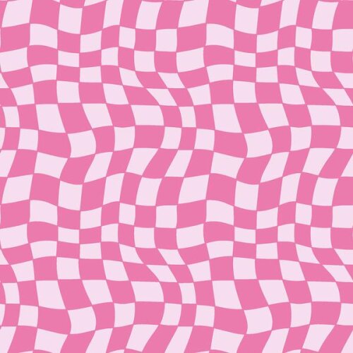 Cotton jersey distorted check light pink