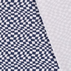 Baumwolljersey verzerrtes Karo - saphirblau