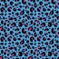 Jersey di cotone colorato leopardo pois acqua blu acqua