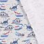 Attaque de dinosaure en jersey de coton gris clair