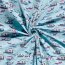 Katoenen jersey dinosaurus aanval - baby blauw