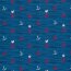 Jersey di cotone gabbiani e ancore blu indaco
