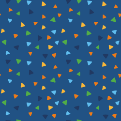 Jersey coton confettis triangles bleu indigo