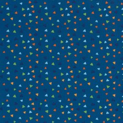 Cotton jersey confetti triangles indigo blue