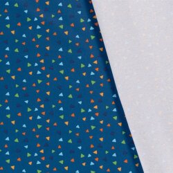 Cotton jersey confetti triangles indigo blue