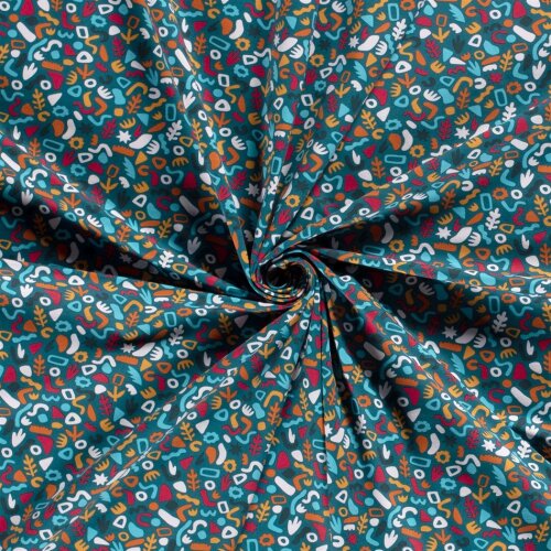 katoenen jersey kleurrijke confetti planten benzine