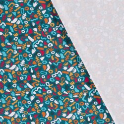 katoenen jersey kleurrijke confetti planten benzine