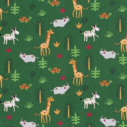 Cotton jersey colorful confetti safari - green