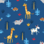 Katoenen jersey kleurrijke confetti safari indigo blauw