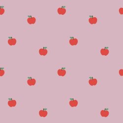 Algodón jersey manzanas rosa oscuro