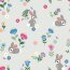 Cotton jersey bunnies on the spring meadow light grey