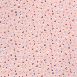 Baumwolljersey bunte Boote - lachsrosa